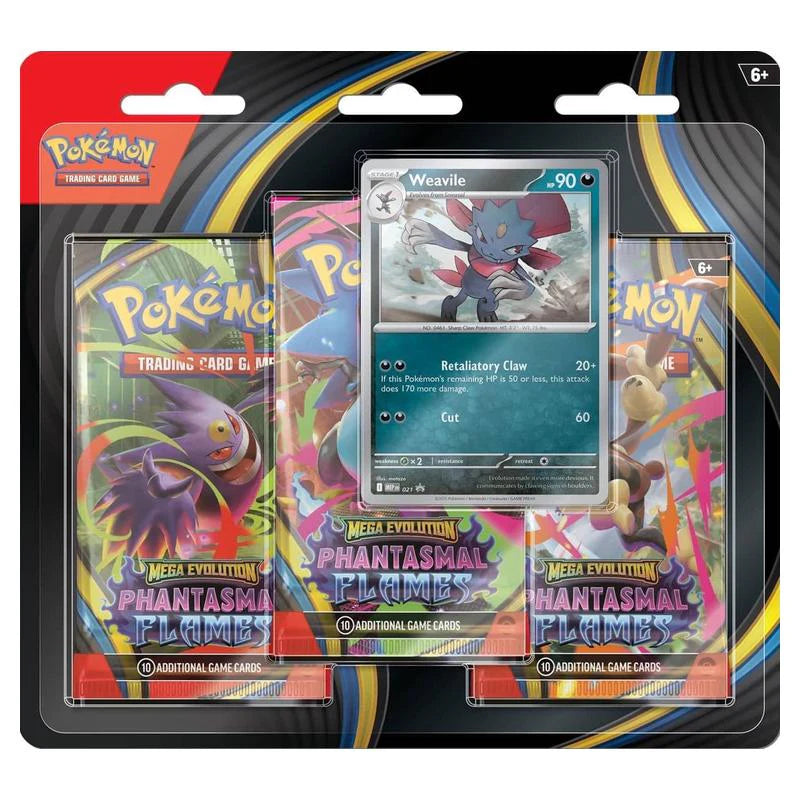 Mega Evolution: Phantasmal Flames 3-Pack Blister Weavile