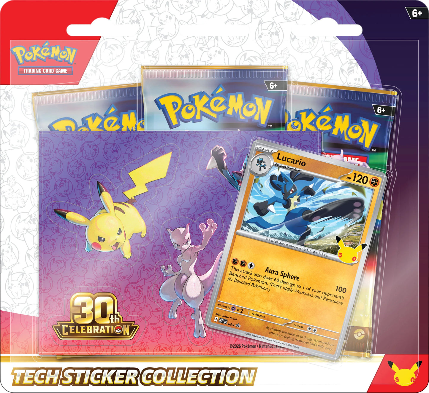 Pokémon TCG: 30th Celebration - Tech Sticker Collection - Lucario (PREVENTA)