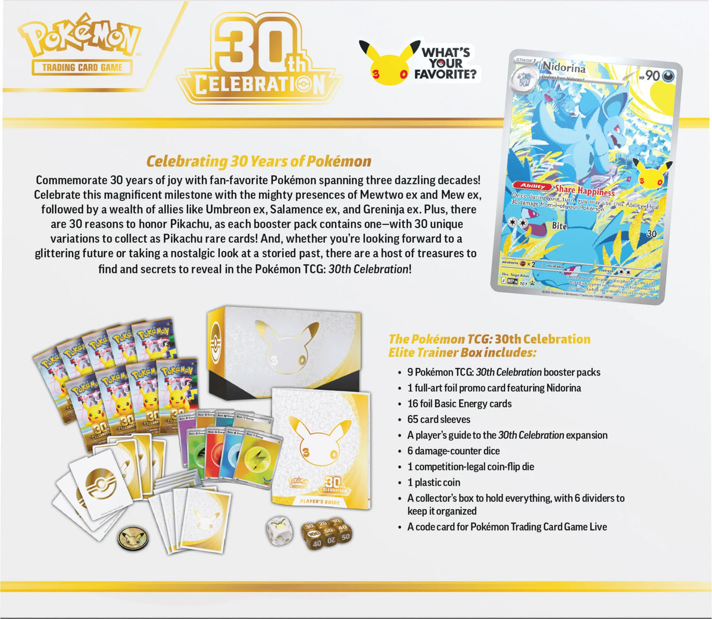 Pokémon TCG: 30th Celebration - Elite Trainer Box (PREVENTA)