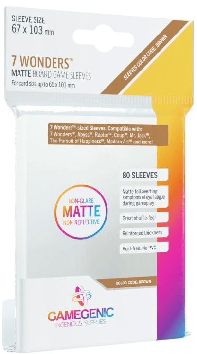 Sleeves Gamegenic Matte para 7 Wonders - 67 × 103 mm