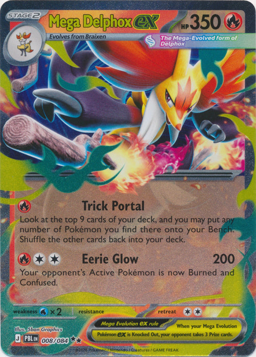 Mega Delphox ex (008/084) - Pitch Black - Holo - EN