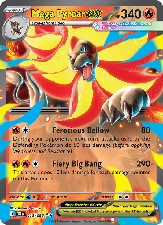 Mega Pyroar ex (015/086) - Chaos Rising - Double rare - EN