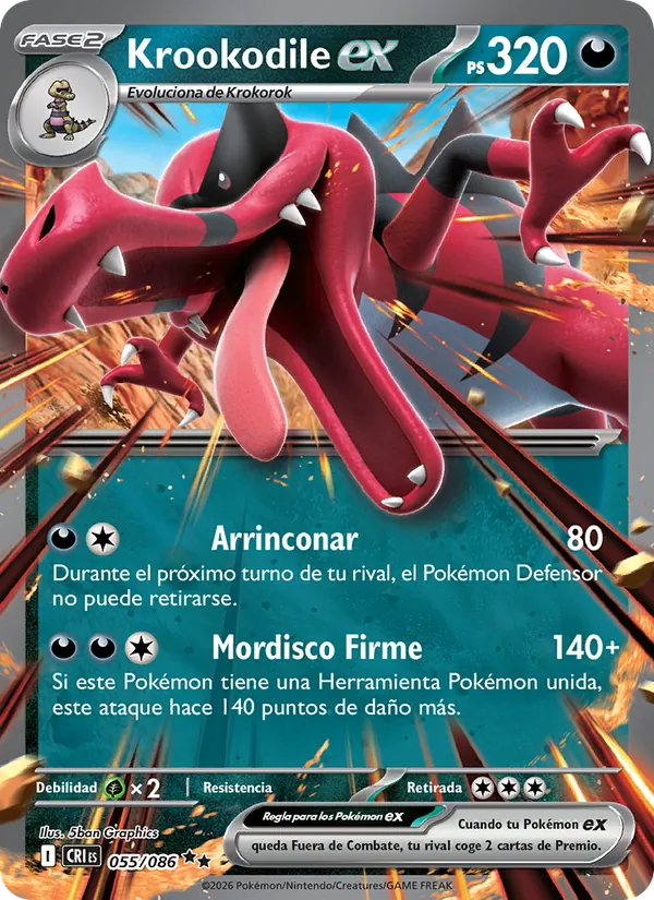 Krookodile ex (055/086) - Chaos Rising - Double rare - ES