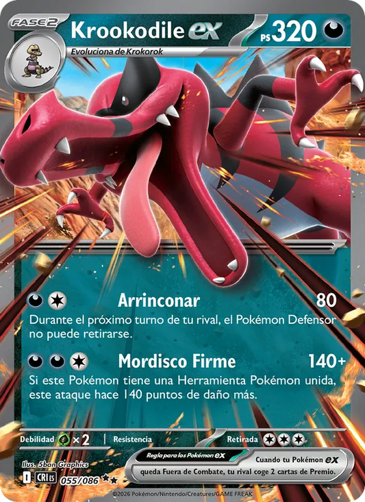Krookodile ex (055/086) - Chaos Rising - Double rare - ES