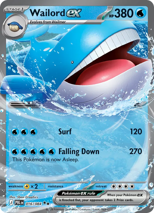 Wailord ex (016/084) - Pitch Black - Holo - EN