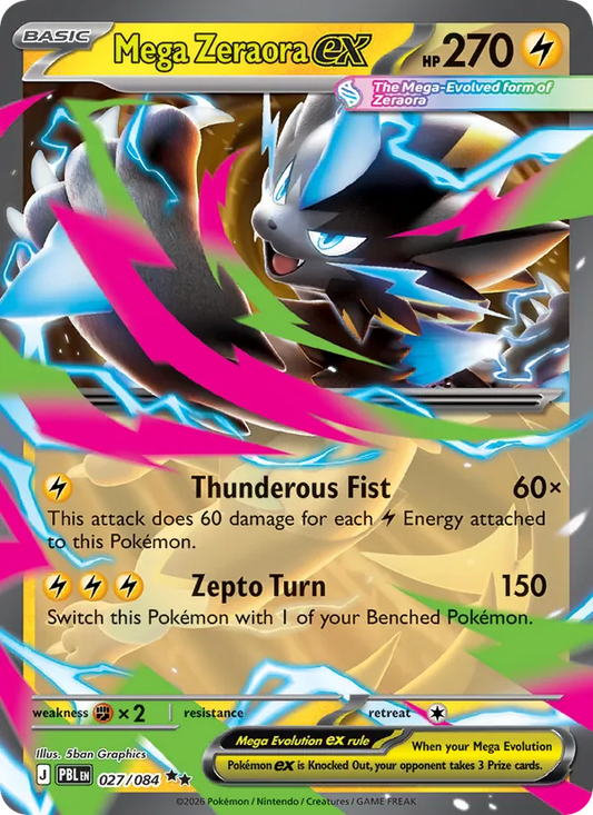Mega Zeraora ex (027/084) - Pitch Black - Holo - EN
