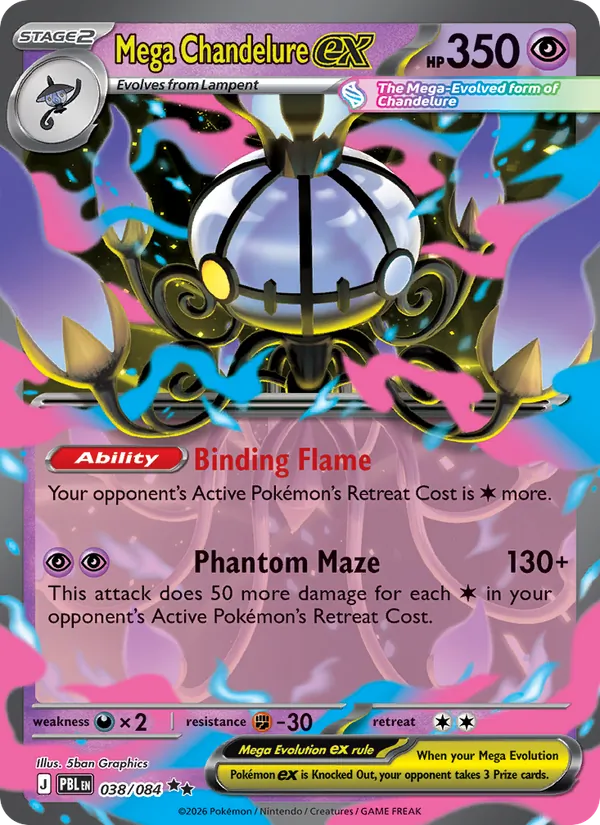Mega Chandelure ex (038/084) - Pitch Black - Holo - EN
