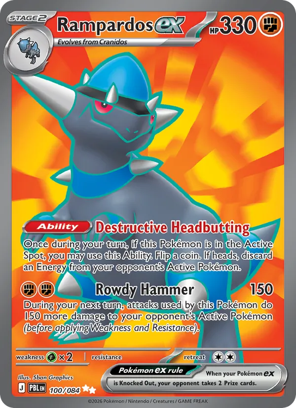 Rampardos ex (100/084) - Pitch Black - Holo - EN