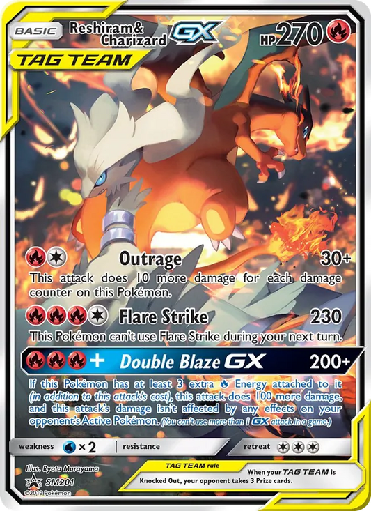 Reshiram & Charizard GX (SM201) - SM Black Star Promos - Promo - EN