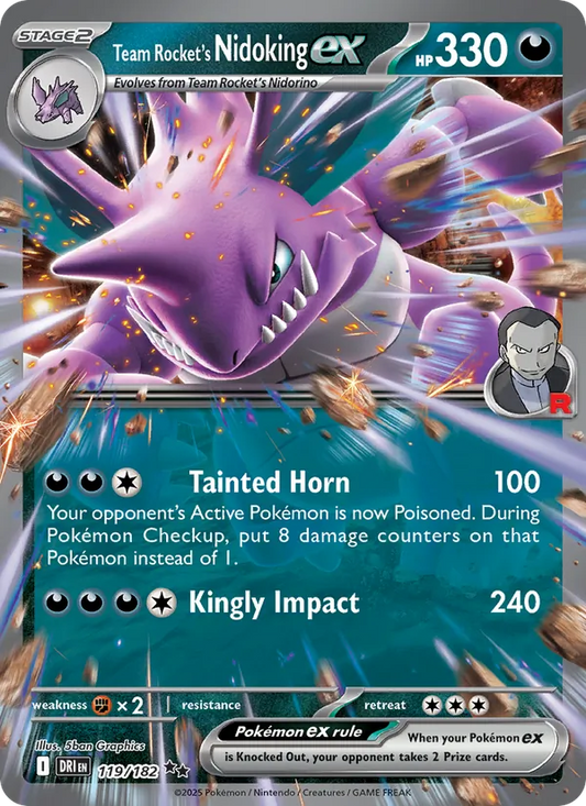 Team Rocket's Nidoking ex (119/182) - Destined Rivals - Double rare - EN