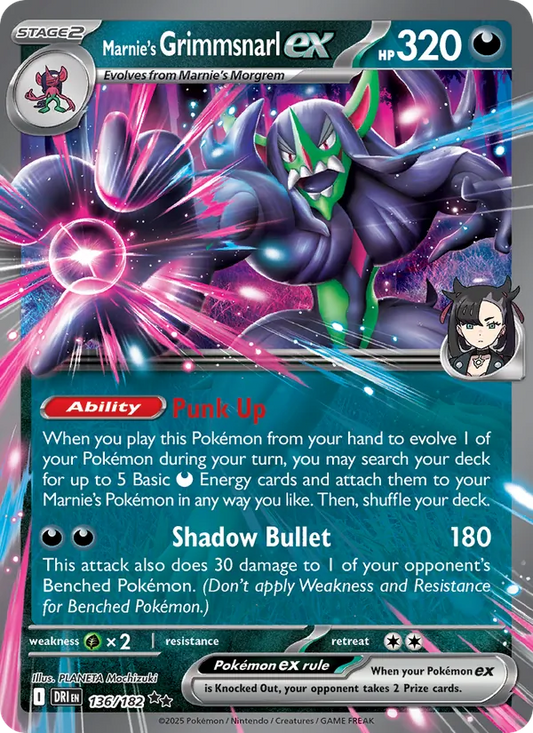 Marnie's Grimmsnarl ex (136/182) - Destined Rivals - Double rare - EN