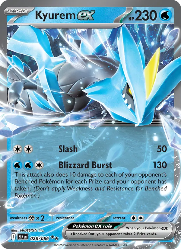 Kyurem ex (028/086) - Black Bolt - Double rare - EN