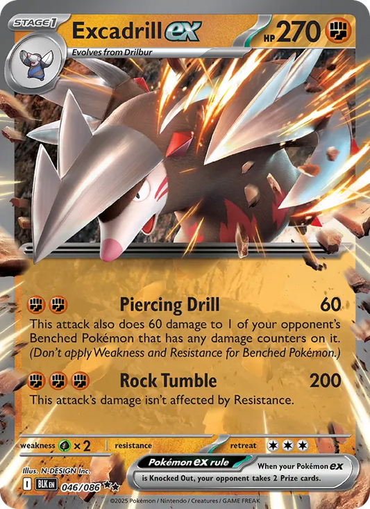 Excadrill ex (046/086) - Black Bolt - Double rare - EN